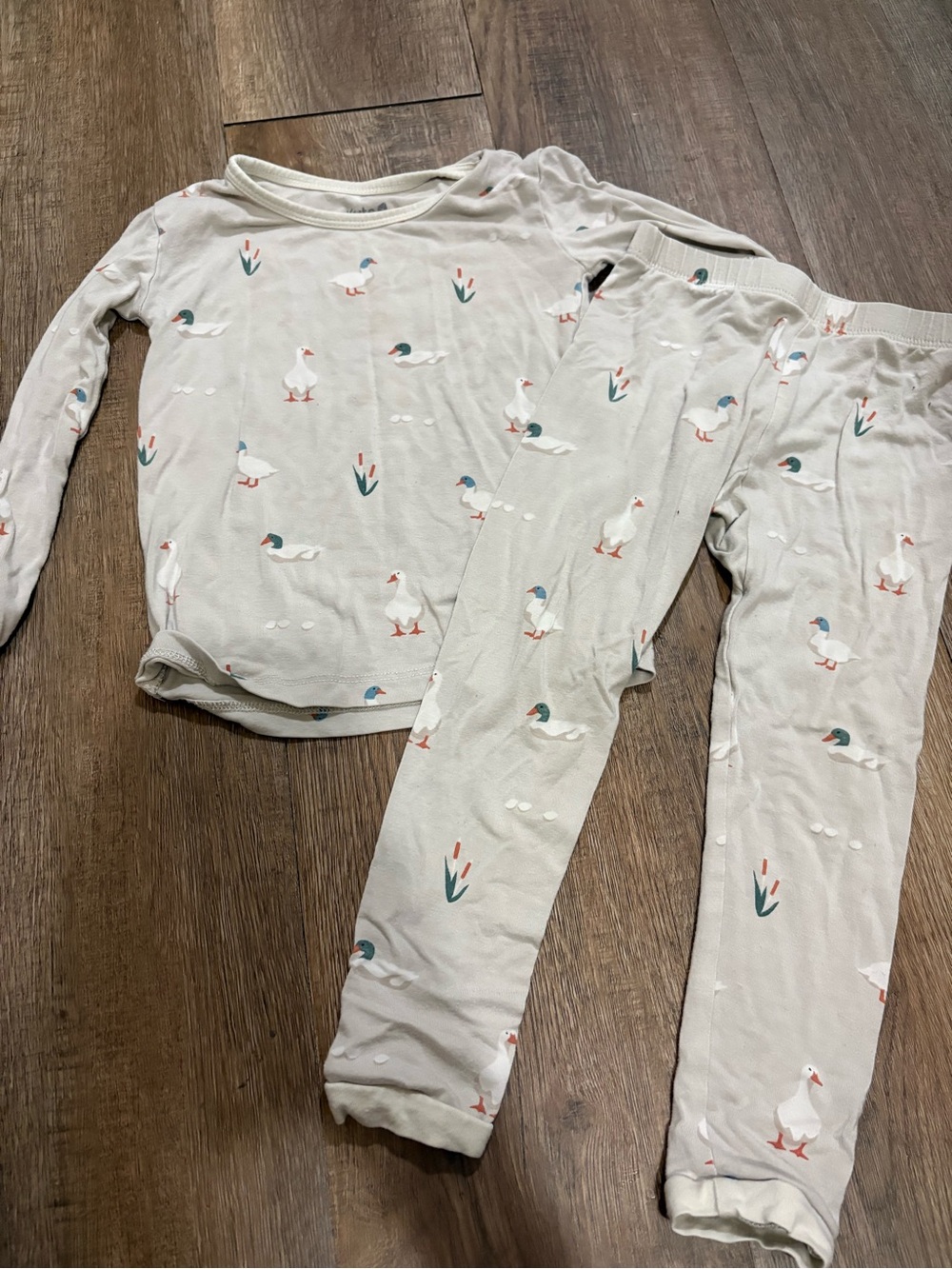 Kyte BABY Cream Duck Print Long Sleeve Pajama Set